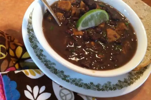 Caribbean black bean and sweet potato soup